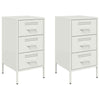 Bedside Cabinets 2 pcs White 36x39x68 Cold-rolled Steel F3R8