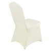 100PCS Stretch Spandex Folding Chair Covers Repeated Usage Ivory Color Formal