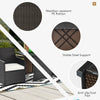 Space-saving Outdoor Conversation Set w/ Tempered Coffee Table-White