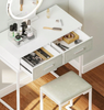 Dressing Table Vanity Set Make up Desk with Dimmable LED Light Mirror Stool