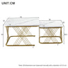 Nesting Coffee Table Set of 2 Square Stacking Side End Table with Metal Frame