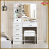 Dressing Table Vanity Makeup Desk With 10 LED Lighted Mirror And 6 Shelves Stool