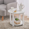 Black/White Bedside Table Round Cabinet Side End Table Nightstand Storage Shelf