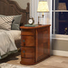 Tribesigns Solid Wood End Table, 2-Drawer Narrow Side Table,No Assembly Required