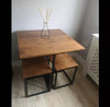 Compact Dining Table and Chairs Space Saving Kitchen Modern Set 4 Small Stools