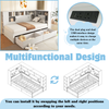 White Single Bed with Trundle Bed Storage Drawers Dust-proof Cabinet Shelves