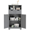 Bathroom Floor Cabinet Free Standing Storage Cupboard-Grey