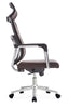 High-Back PU Leather Office Chair Swivel Ergonomic Adjustable Desk Chair - Brown