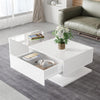COFFEE TABLE WITH LED LIGHT, HIGH-GLOSS WHITE WITH DRAWER LIVING ROOM FURNITURE