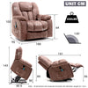 Electric Power Massage Lift Cinema Recliner Velvet Riser Heated Chair Sofa Brown
