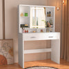 White Dressing Table with LED Lights Mirror Drawers Vanity Makeup Desk 135*86cm