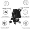 Pet Stroller Dog Cat Puppy Pram Pushchair Travel Cart With Clear Rain Cover