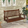 3-Person Wooden Outdoor Porch Swing Heavy Duty Patio Hanging Bench Chair
