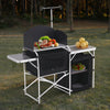 Folding Camping Kitchen Unit Lightweight Aluminium Cooking Table with Carry Bag