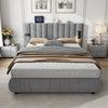 DOUBLE KING 4FT6 5FT PLATFORM BED FRAME WITH BLUETOOTH STEREO & USB & LIGHTING