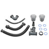 Black Composite Kitchen Sink with Waste Plug Kit Deep Bowls Undermount Dual Bowl