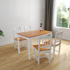 Dining Table and Chairs for 4 People Kitchen Table Set Brown&White Solid Wooden