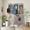Costway 178 cm Retro 3-Panel Room Divider Wooden Tall Folding Privacy Screen