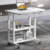 Mobile Over Bed Chair Table Overbed Height Adjustable Laptop Serving Tray Stand