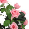 Large Artificial Pink Rose Flower Tree Realistic Fake Plant In/Outdoor Home Deco