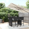7 Piece Garden Bar Set with Cushions Black Poly Rattan vidaXL