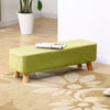 Small Linen Fabric Padded Footstool Footrest Pouffe Wooden Leg StoolHall Chair