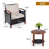 3 Pcs Outdoor Furniture Set Patio Rattan Chair Table Conversation Set w/Cushions