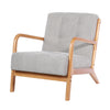 Modern Scandinavian Wooden Frame Fabric Linen Tub Chair Armchair Seat Fireside