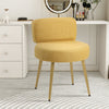 Yellow Fashion Vanity Stool Metal Frame Low Backrest Dressing Makeup Chair Seat