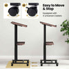 Rolling Podium Stand with Tilted Tabletop & Edge Stopper