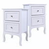 Pair of White Bedroom Bedside Table Unit Cabinet Nightstand with 2 Drawers