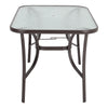 Rectangle Outdoor Garden Table and Chair Set Patio Seats with Parasol Base Hole