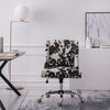 Black White Spotted Printed Velvet Office Chair Swivel Adjustable Desk Cow Seat