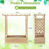 Indoor Outdoor Wood Planter with Arch Trellis & Hanging Roof-Natural