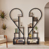 Set of Heart Shaped Plant Stand Mobile Storage Shelf Flower Pots Holder Display