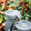 Solar Garden Water Feature Fountain with LED Light Outdoor Cascading Bowls ECO
