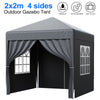 Heavy Duty Pop Up Gazebo 2x2m UV Garden Party Camping Canopy Tent with 4 Sides