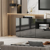 2M TV Unit Stand Cabinet w/LED Lights High Gloss Doors Entertainment Storage