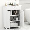 Freestanding Storage Organizer Bathroom Floor Cabinet-White