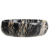 Black Marble Effect Ceramic Wash Basin Bathroom Sink Countertop Mount Oval Bowl