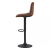 2x Brown Swivel Bar Stools Faux Suede Leather Metal Base Kitchen Chairs