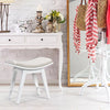 Make-Up Stool Dressing Chair with Curved Seat Cushion Wooden Desk Stool