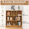 100 CM Wood Display Shelf Living Room Open Storage Cubes-Natural