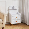 White Bedside Table Nightstand Sofa End Side Table Cabinet w/Drawer Shelf