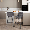 2/4/6x Velvet Padded Bar Stools Breakfast Kitchen Cafe Barstools with Backrest