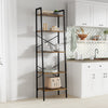 Bookcase Display Storage Shelving Unit Stand 4/5 Tier Steel Frame Ladder Shelf