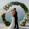 Gold Metal Double Ring Arch Flowers Stand Moongate Circle Wedding Backdrop Props
