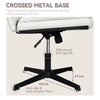 Cross Legged Chair Leather Armless Office Chair Height Adjustable Seat No Wheel
