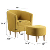 Accent Arm Chair Bedroom TV Reading Single Sofa Upholstered Club Chair &Ottoman