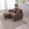 2 Seater faux leather/Linen Fabric Love Seat Sofa Armchair with Footstool Couch